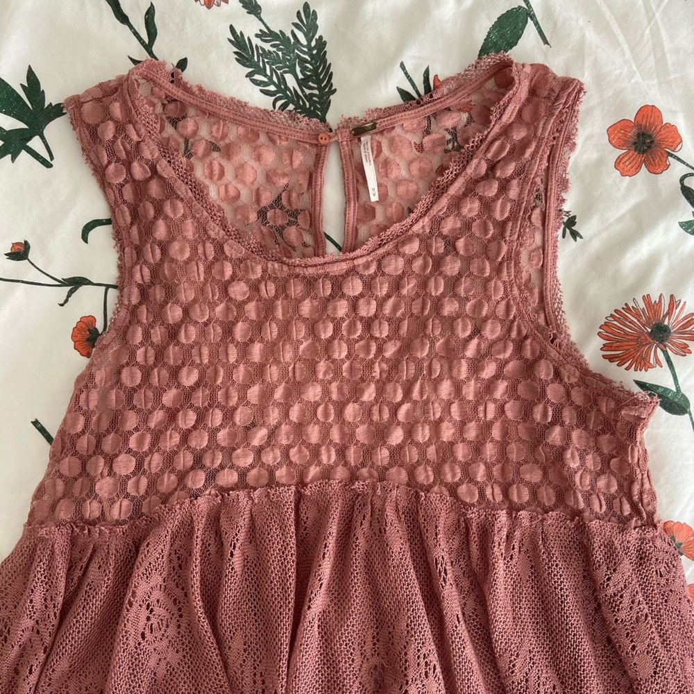 Free People - sheer mauve crop top